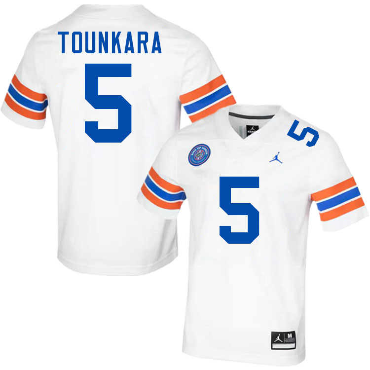 Muizz Tounkara Florida Jersey,Florida Gators #5 Muizz Tounkara Uniforms,Jersey Youth-Throwback White